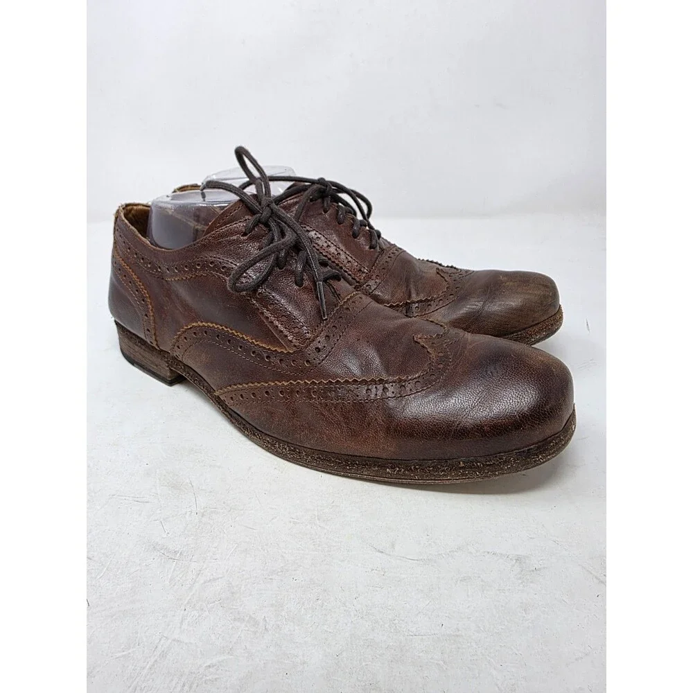 Bed Stu Corsico Tan Driftwood Brown Wingtip Oxfords - Men's 9